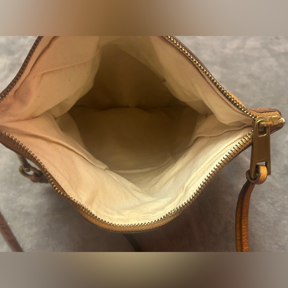 MARGOT New York Cognac Croc Embossed Leather Foldover Crossbody Bag Boho - Picture 5 of 13